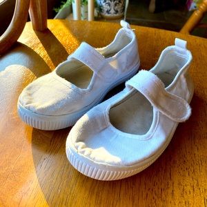 White Mary Jane style shoes